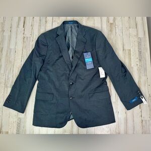 Stafford Blazer Men's 44S Charcoal Gray CoolMax Classic Suit Jacket 2-Button NWT